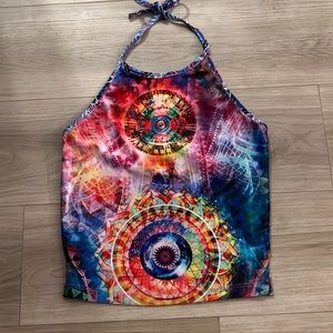 Psychedelic art halter top
